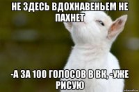 не здесь вдохнавеньем не пахнет -а за 100 голосов в вк, -уже рисую