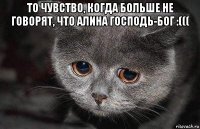 то чувство, когда больше не говорят, что алина господь-бог :((( 