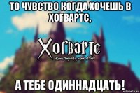 то чувство когда хочешь в хогвартс, а тебе одиннадцать!