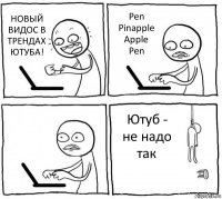 НОВЫЙ ВИДОС В ТРЕНДАХ ЮТУБА! Pen
Pinapple
Apple
Pen  Ютуб - не надо так