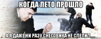 когда лето прошло а я даже ни разу снеговика не слепил.....