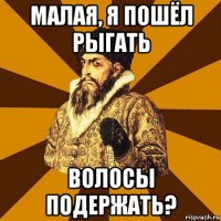 малая, я пошёл рыгать волосы подержать?