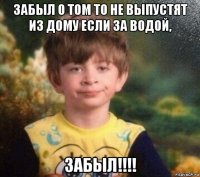 забыл о том то не выпустят из дому если за водой, забыл!!!!