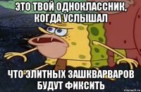 это твой одноклассник, когда услышал что элитных зашкварваров будут фиксить