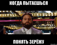 когда пытаешься понять зерёжу