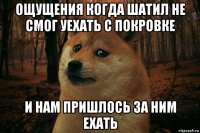 ощущения когда шатил не смог уехать с покровке и нам пришлось за ним ехать