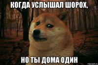 когда услышал шорох, но ты дома один