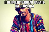 я не поеду в китай какать на огороды 