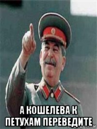  а кошелева к петухам переведите