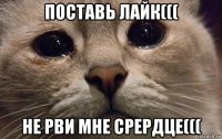 поставь лайк((( не рви мне срердце(((