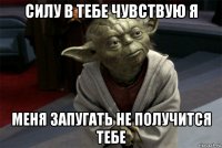 силу в тебе чувствую я меня запугать не получится тебе