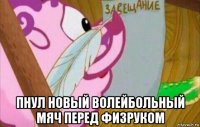  пнул новый волейбольный мяч перед физруком