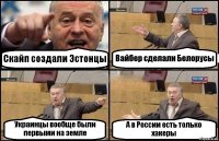 Скайп создали Эстонцы Вайбер сделали Белорусы Украинцы вообще были первыми на земле А в России есть только хакеры