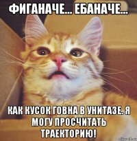 фиганаче... ебаначе... как кусок говна в унитазе. я могу просчитать траекторию!