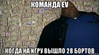 команда ev когда на игру вышло 28 бортов