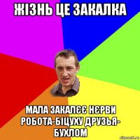 жізнь це закалка мала закалєє нєрви робота-біцуху друзья- бухлом