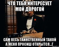 что тебя интересует мой дорогой сам весь таинственный такой а меня просиш открытся...г