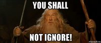you shall not ignore!
