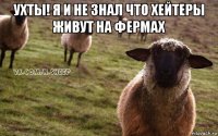 ухты! я и не знал что хейтеры живут на фермах 