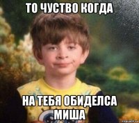 то чуство когда на тебя обиделса миша