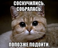 соскучились. собралась. попозже подойти.