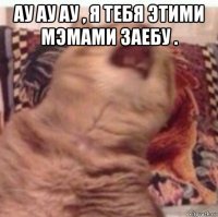 ау ау ау , я тебя этими мэмами заебу . 