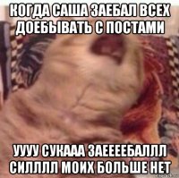 когда саша заебал всех доебывать с постами уууу сукааа заеееебаллл силллл моих больше нет