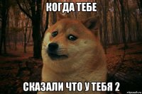 когда тебе сказали что у тебя 2