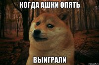 когда ашки опять выиграли