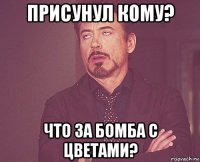 присунул кому? что за бомба с цветами?