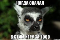 когда скачал в стим игру за 2000