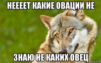 неееет какие овации не знаю не каких овец