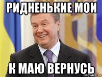 ридненькие мои к маю вернусь