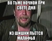 во тьме ночной при свете дня из шишки льётся малафья