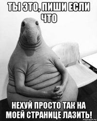 ты это, пиши если что нехуй просто так на моей странице лазить!