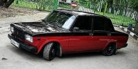 Создать мем Ваз-2107-красно-черный