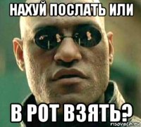 нахуй послать или в рот взять?