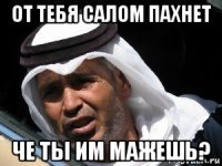 от тебя салом пахнет че ты им мажешь?