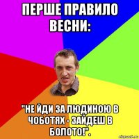 перше правило весни: "не йди за людиною в чоботях - зайдеш в болото!".