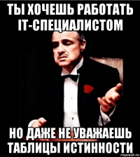 ты хочешь работать it-специалистом но даже не уважаешь таблицы истинности