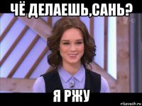 чё делаешь,сань? я ржу