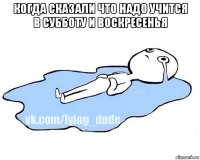 когда сказали что надо учится в субботу и воскресенья 