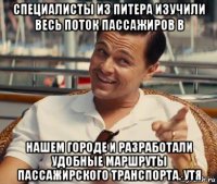 специалисты из питера изучили весь поток пассажиров в нашем городе и разработали удобные маршруты пассажирского транспорта. утя