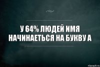 У 64% людей имя начинаеться на букву А