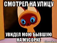 смотрел на улицу увидел мою бывшую на мусорке