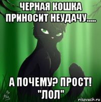черная кошка приносит неудачу..... а почему? прост! "лол"