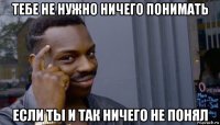 тебе не нужно ничего понимать если ты и так ничего не понял