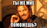 ты же мне поможешь?