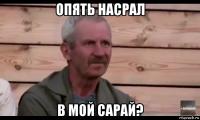 опять насрал в мой сарай?