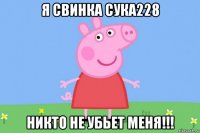 я свинка сука228 никто не убьет меня!!!